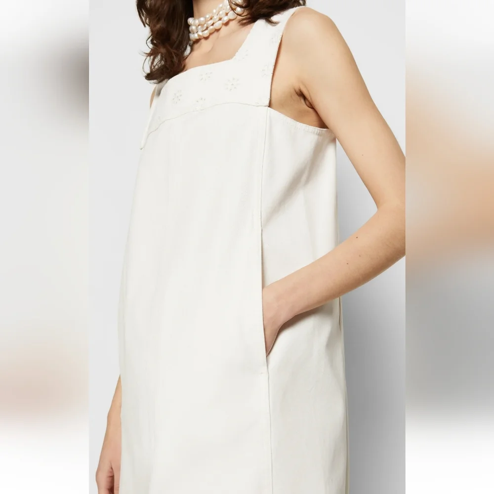 See by Chloe White Denim Shift Dress size FR 42/ US 10 - Picture 5 of 6